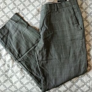 Banana Republic Slim Fit Grey Plaid Pant